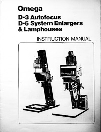 Omega D-3 Autofocus & D-5 Photo Enlarger Owners Manual