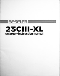 Beseler 23CIII-XL Photo Enlarger Owners Manual
