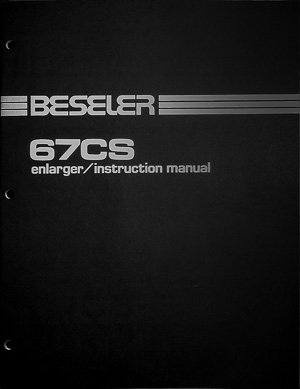 Beseler 67CS Photo Enlarger Owners Manual