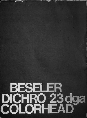 Beseler Dichro 23 dga Colorhead Owners Manual