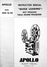 Apollo QL-100 16mm Sound Projector Owners Manual