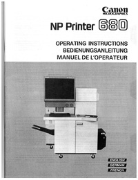Canon NP Printer 680 Microfilm Reader / Printer Owners Manual