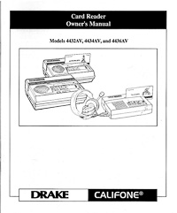 Califone Model 4432AV, 4434AV and 4436AV Card Reader Owner's Manual