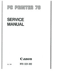Canon PC Printer 70 Microfilm Reader / Printer Parts Manual