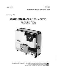 Kodak Ektagraphic 120 Super 8 Cartridge Movie Projector Service Manual